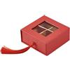 L'Arcolaio Scatola Degustazione Telata 8 x 8 x 4 Cm Portaconfetti Rosso 1 Pz