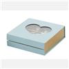 L'Arcolaio Box Telata Portaconfetti 13 x 13 x 4 Cm Bomboniera Celeste con Cuore 1 Pz
