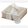 L'Arcolaio Box Liscia Portaconfetti 13 x 13 x 4 Cm Bomboniera Tortora con Chiffon 1 Pz