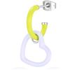 S'Agapõ Orecchino Donna, Orecchino Singolo a Cerchio in Acciaio con Simbolo Cuore | Collezione Vibes - SVB49