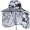 BSYLOO Cappello da sole a tesa larga da uomo, protezione UV con patta per il collo, cappello regolabile per pesca ed escursionismo all'aperto, cachi, S-XL