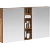 vidaXL Set di Armadi da Bagno con lo scaffale 3 pcs 120 x 14,5 x 70 cm, Mobile per bagno, specchio LED rettangolare, unità appesa, organizer moderno, salvaspazio