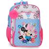 Disney Joumma Minnie Flowers Azzurro Adaptable Car Zaino Scolastico 30x40x13 cm Poliestere 15.6L