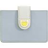 DUDU Porta Tessere Donna in Pelle a Fisarmonica - Porta Carte di Credito Compatto, Multi Carte e Chiusura con Bottone - Portacarte Elegante da Borsa Cloud grey