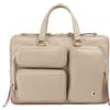 DUDU Borsa Porta PC Donna Elegante in Pelle con Tracolla - Borsa Cartella Laptop da Lavoro con Tasche Organizer, Capiente e Professionale, Porta Computer e Documenti Grigio sabbia