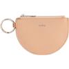 DUDU Mini Portamonete in Pelle per Donna con Cerniera Zip e Portachiavi Bicolore Slim Design Rosa cipria