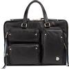 DUDU Borsa Porta PC Donna Elegante in Pelle con Tracolla - Borsa Cartella Laptop da Lavoro con Tasche Organizer, Capiente e Professionale, Porta Computer e Documenti Nero
