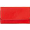 DUDU Astuccio Portachiavi in Pelle Colorato con 5 Anelli per Chiavi di Casa Auto, Design Minimal, con Bottone Rosso fiamma