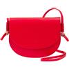 DUDU Borsa a Tracolla Donna Piccola in Pelle, Borsetta Design Sottile Compatta con Chiusura a Bottone, Tracolla Regolabile Rosso fiamma