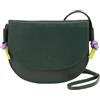 DUDU Borsa a Tracolla Donna Piccola in Pelle, Borsetta Design Sottile Compatta con Chiusura a Bottone, Tracolla Regolabile Mangrove