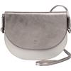 DUDU Borsa a Tracolla Donna Piccola in Pelle, Borsetta Design Sottile Compatta con Chiusura a Bottone, Tracolla Regolabile Argento