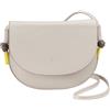 DUDU Borsa a Tracolla Donna Piccola in Pelle, Borsetta Design Sottile Compatta con Chiusura a Bottone, Tracolla Regolabile Grigio perla