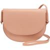 DUDU Borsa a Tracolla Donna Piccola in Pelle, Borsetta Design Sottile Compatta con Chiusura a Bottone, Tracolla Regolabile Rosa cipria