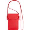 DUDU Custodia Porta Cellulare da Collo in Pelle, Astuccio Porta Smartphone fino a 6,7 Pollici con Bottone, Laccio Tracolla Regolabile, Design Sottile Rosso fiamma