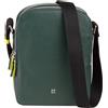 DUDU Borsello Uomo in Vera Pelle Colorato, Borsa a Tracolla Regolabile, Design Piccolo Compatto, Multi Scomparto e Chiusura Zip Mangrove