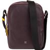 DUDU Borsello Uomo in Vera Pelle Colorato, Borsa a Tracolla Regolabile, Design Piccolo Compatto, Multi Scomparto e Chiusura Zip Burgundy