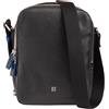 DUDU Borsello Uomo in Vera Pelle Colorato, Borsa a Tracolla Regolabile, Design Piccolo Compatto, Multi Scomparto e Chiusura Zip Nero