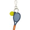 DUDU Portachiavi Racchetta da Tennis in Pelle con Moschettone - Charm Portachiavi Sportivo Tennis per Chiavi, Borsa o Zaino Denim blue