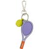 DUDU Portachiavi Racchetta da Tennis in Pelle con Moschettone - Charm Portachiavi Sportivo Tennis per Chiavi, Borsa o Zaino Provence lilac