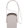 DUDU Porta Cellulare da Collo Donna in Pelle, Doppia Tasca Porta Smartphone, Tasca Porta Tessere, Tracolla Laccio Regolabile Perla