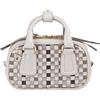 DUDU Mini Bag Donna in Pelle Intrecciata Multicolore - Bauletto Piccolo Elegante con Tracolla Regolabile e Manici - Borsa Borsetta Compatta Piccola Grigio perla