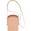 DUDU Porta Cellulare da Collo Donna in Pelle, Doppia Tasca Porta Smartphone, Tasca Porta Tessere, Tracolla Laccio Regolabile Rosa cipria