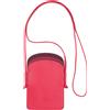 DUDU Porta Cellulare da Collo Donna in Pelle, Doppia Tasca Porta Smartphone, Tasca Porta Tessere, Tracolla Laccio Regolabile Lampone