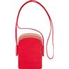 DUDU Porta Cellulare da Collo Donna in Pelle, Doppia Tasca Porta Smartphone, Tasca Porta Tessere, Tracolla Laccio Regolabile Rosso fiamma