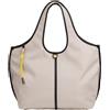 DUDU Borsa Donna a Mano a Tracolla Grande in Nylon e Pelle - Shopper Leggera con Tracolla Regolabile e Chiusura Magnetica Lino