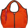 DUDU Borsa Donna a Mano a Tracolla Piccola in Nylon e Pelle - Shopper Leggera con Tracolla Regolabile e Chiusura Magnetica Arancio