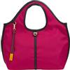 DUDU Borsa Donna a Mano a Tracolla Piccola in Nylon e Pelle - Shopper Leggera con Tracolla Regolabile e Chiusura Magnetica Fucsia