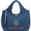 DUDU Borsa Donna a Mano a Tracolla in Nylon e Pelle Après Ski - Shopper Leggera Dimensioni Medie con Tracolla Regolabile e Chiusura Magnetica, Design Sportivo Chic Denim blue