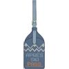 DUDU Etichetta Portanome, Tag per Valigia in Vera Pelle Apres Ski, Tag da Bagaglio da Viaggio, Targhetta Porta Indirizzo Anti Smarrimento Denim blue