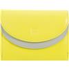 DUDU Portafoglio Donna Vera Pelle RFID con Portamonete, Portafogli Colorato a Doppia Patta Porta Carte di Credito Porta Banconote Citrus yellow