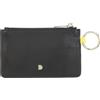 DUDU Bustina Portachiavi in Pelle con Cerniera - Astuccio Compatto con Anelli Portachiavi, Zip e Scomparti per Chiavi, Monete e Carte Black_bright yellow