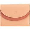 DUDU Portafoglio Donna Vera Pelle RFID con Portamonete, Portafogli Colorato a Doppia Patta Porta Carte di Credito Porta Banconote Rosa cipria