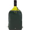 DUDU Zaino Monospalla Uomo in Pelle Porta Tablet, Borsa Borsello a Petto con Cerniera a Tracolla Regolabile Mangrove