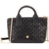 DUDU Borsa in Pelle Donna Piccola Intrecciata con Cerniera Zip - Mini Bag Elegante con Tracolla a Catena, Borsa a Spalla Borsetta a Mano Compatta e Raffinata Nero rosa