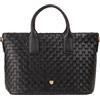 DUDU Borsa a Tracolla Donna in Vera Pelle Intrecciata - Borsa a Mano Elegante con Manici, Cerniera e Tracolla Regolabile Rimovibile - Borsetta Capiente per Ufficio e Tempo Libero Nero rosa