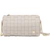 DUDU Borsa Donna a Cilindro in Vera Pelle Intrecciata con Tracolla a Catena, Elegante - Design Artigianale, Borsa Spalla Cilindrica di Lusso per Occasioni Casual e Speciali Perla