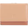 DUDU Portafoglio Donna Piccolo in Pelle RFID con Portamonete a Clic Clac Compatto 6 Porta Carte Tessere Rosa cipria