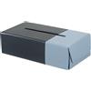 DUDU Porta Fazzoletti in Vera Pelle Nappa Bicolore - Elegante Design da Tavolo per Casa, Ufficio o Studio - Stile Moderno Navy