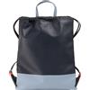 DUDU Zaino a Sacca in Pelle da Donna Sportivo di Moda Borsa Sacchetto con Coulisse e Spallacci Sottili in Pelle Navy