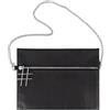 DUDU Borsa a Tracolla Nera Donna in Pelle con Catena Elegante di Design Sottile con Cerniera Zip Nero