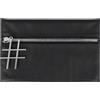 DUDU Pochette Donna Elegante in Pelle con Cerniera Zip Porta Trucchi Cellulare Nero