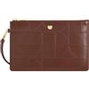 DUDU Grande Pochette Donna in Pelle Stampata da Polso, Pochette a Mano con Laccetto - Elegante, Spaziosa e Pratica per Carte, Banconote e Monete Chocolate lilac