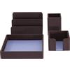 DUDU Set da Scrivania in Pelle per Ufficio 4 pz con Svuotatasche Porta Penne Porta Lettere Porta Block Notes Burgundy
