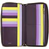 DUDU Portafoglio Donna Grande con Cerniera RFID in Pelle Nappa Zip Around 14 Tasche Porta Carte di credito e Portamonete Deep purple