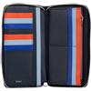 DUDU Portafoglio Donna Grande con Cerniera RFID in Pelle Nappa Zip Around 14 Tasche Porta Carte di credito e Portamonete Navy