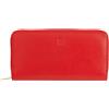 DUDU Portafoglio Donna Grande con Cerniera RFID in Pelle Nappa Zip Around 14 Tasche Porta Carte di credito e Portamonete Rosso fiamma